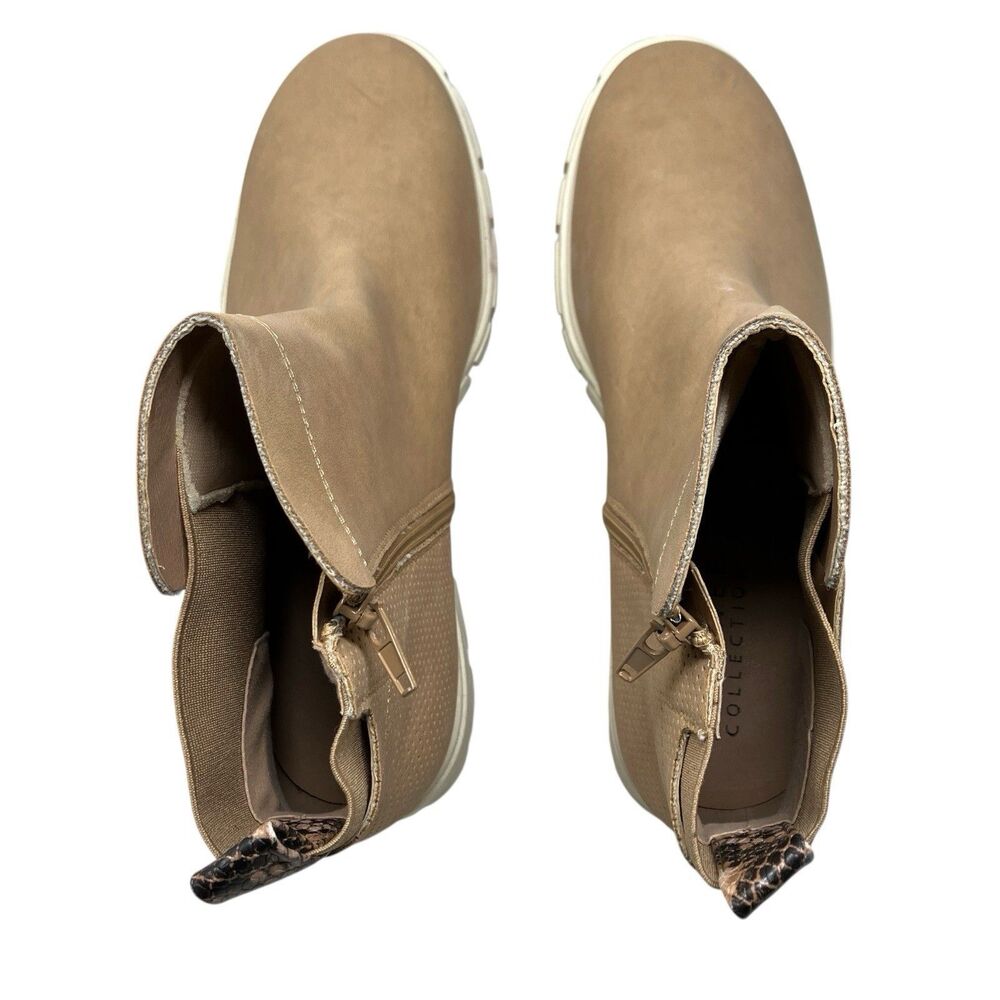 Journee‎ Collection Tan Faux Leather Chunky Lug Sole Ankle Boots - Picture 11 of 15
